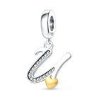 Berloque Letras Heart Gold